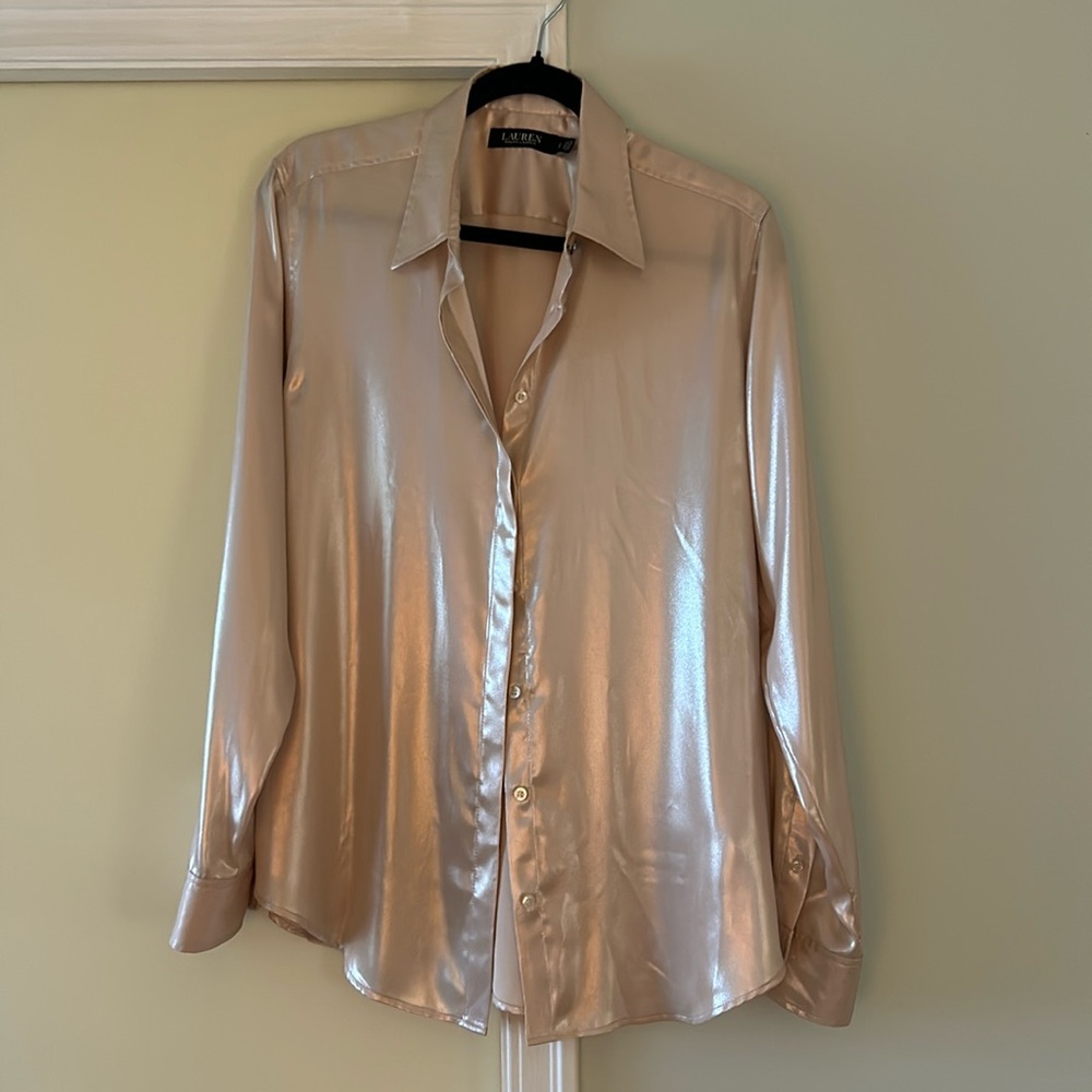 Gold Metallic Ralph Lauren Blouse